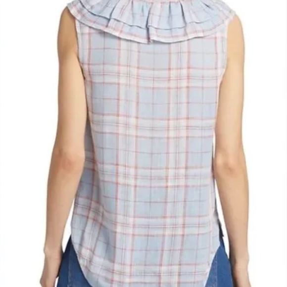 Veronica Beard Jeans Plaid Ruffle Top - Picture 3 of 6